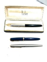 Boxed Parker 51, 14ct gold nib fountain pen, 1 other parker pen