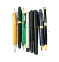 Selection of assorted ballpoint pens includes parker etc