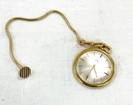 Mechanical Marvin gold plated pocket watch, winds and ticks ,however no warranty given