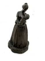 Vintage heredities cast bronze lady and child figure height 10 inches