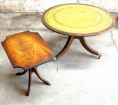 2 Tilt top regency style occasional tables, largest measures approximately diameter 36 inches,