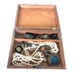 Box of vintage costume jewellery