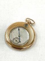 18ct gold pocket watch by Roche Paris cylinder movement jump hour, approximate gross weight 48g,