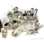 Large collection of silver plate and metal ware, cutlery etc