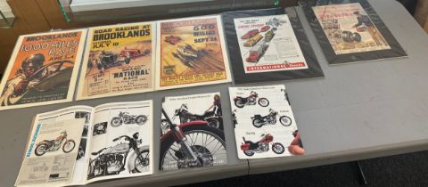 Selection of motobike memorabilia includes harley davidson, brooklands etc