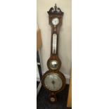 Vintage inlaid barometer, J Long Tiverton