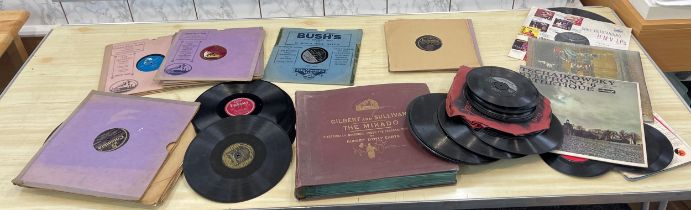 Selection of vintage shellac records to include His Masters voice