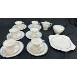 Vintage part Shelley tea set, makers mark to base, reg no 781613, set comprises of: 6 trios, Sugar