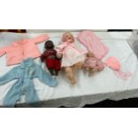 Selection antique and dolls, to include German bisque head baby doll, German black bisque doll,