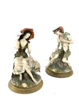 Pair of Gioseppe Armani Capodimonte signed figures - Shepherd and Shepherdess, approximate height 12