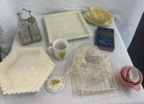 Selection of miscellaneous includes tea cups, cruet set etc