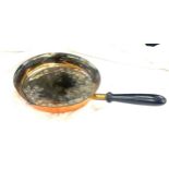 Bradleigh plate Sheffiled copper pan measures approx 10 inches diameter