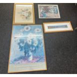 Selection of assorted prints, largest measures approximately 35 inches tall by 25 inches