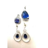 Selection ladies stone set costume jewellery to include earrings, 2 pendants