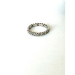 Vintage 18ct white gold and diamond set eternity ring approximate weight 2.4g, UK size I