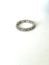 Vintage 18ct white gold and diamond set eternity ring approximate weight 2.4g, UK size I