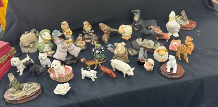 Large selection of animal figures includes Beswick, BmS, boarder fine arts etc