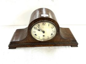 Vintage three key hole mantle clock, untested