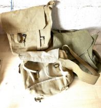 Selection of 3 WW2 and later hessian rucksacks