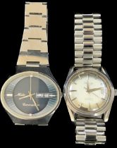 Vintage retro Mido Commander and Wega automatic wristwatches