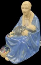 Carter Stabler Adams CSA Poole pottery lavender figure by Phoebe Stabler, the seated woman wearing