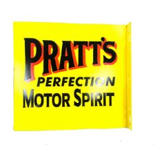 Advertising Pratts perfection motor spirit double sign box measures approximately 16 inches tall