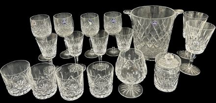 Selection of Edinburgh cut glass to include wine cooler, brandy, wine glasses etc