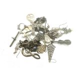 Selection of vintage and later silver and costume jewellery includes brooches, necklaces, earrings