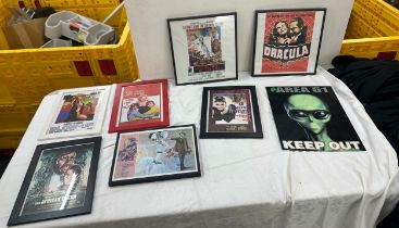 8 framed film posters largest measure 16 inches by 12 inches