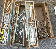 2 metal toolboxes with contents to include sockets, wrenches etc