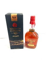 Botle of Maker's Mark 101 proof Kentucky straight bourbon whiskey