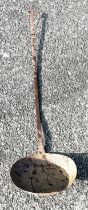 Vintage long handle smouldering pan overall length 57 inches long