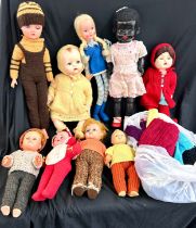 Selection of 9 vintage 1950's / 1960's dolls to include Rosebud, pedigree