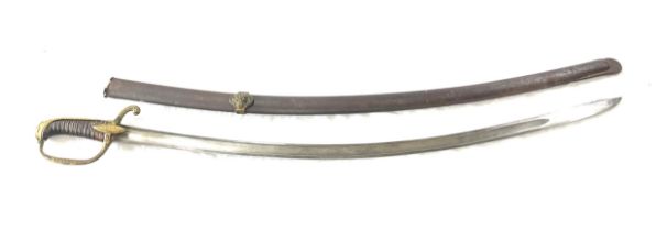 High quality antique French officers Sabre sword, Napoleonic 1st Empire period, the 87cm blade