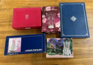 Selection of boxed glassware includes Edinburgh crystal, etc