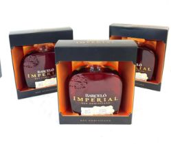 3 new and sealed boxed bottles of Barcelo Imperial Ron Dominicano Rum