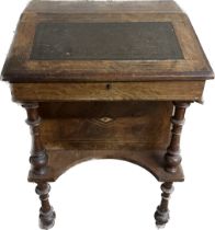 Antique Walnut davenport in need of restoration measures approximately 31 inches tall 19 inches
