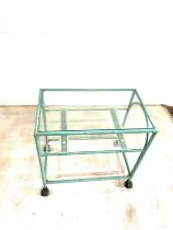 Simulater bamboo drinks trolley 27 inches tall 27 inches wide 16.5 inches depth