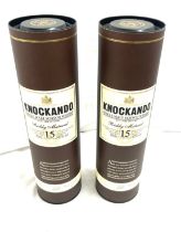 2 bottles of Knockando 15 year old Speyside single malt scotch whisky