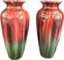 Pair of antique Jerome Massier Vallauris pottery vases