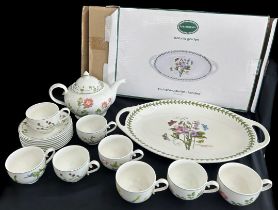 Boxed Port Merion oval platter,Welsh wild flowers teapot, 6 cups and saucers