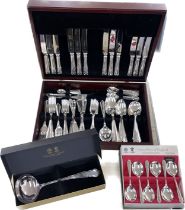 Arthur Price part canteen of cutlery with a boxed Arthur price spoons and ladle