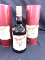 2 new and sealed bottles of Glenfarclas single malt scotch whisky aged 15 year, 46% 70cl