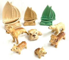 Selection of Sylvac porcelain items to include animal figures and boats