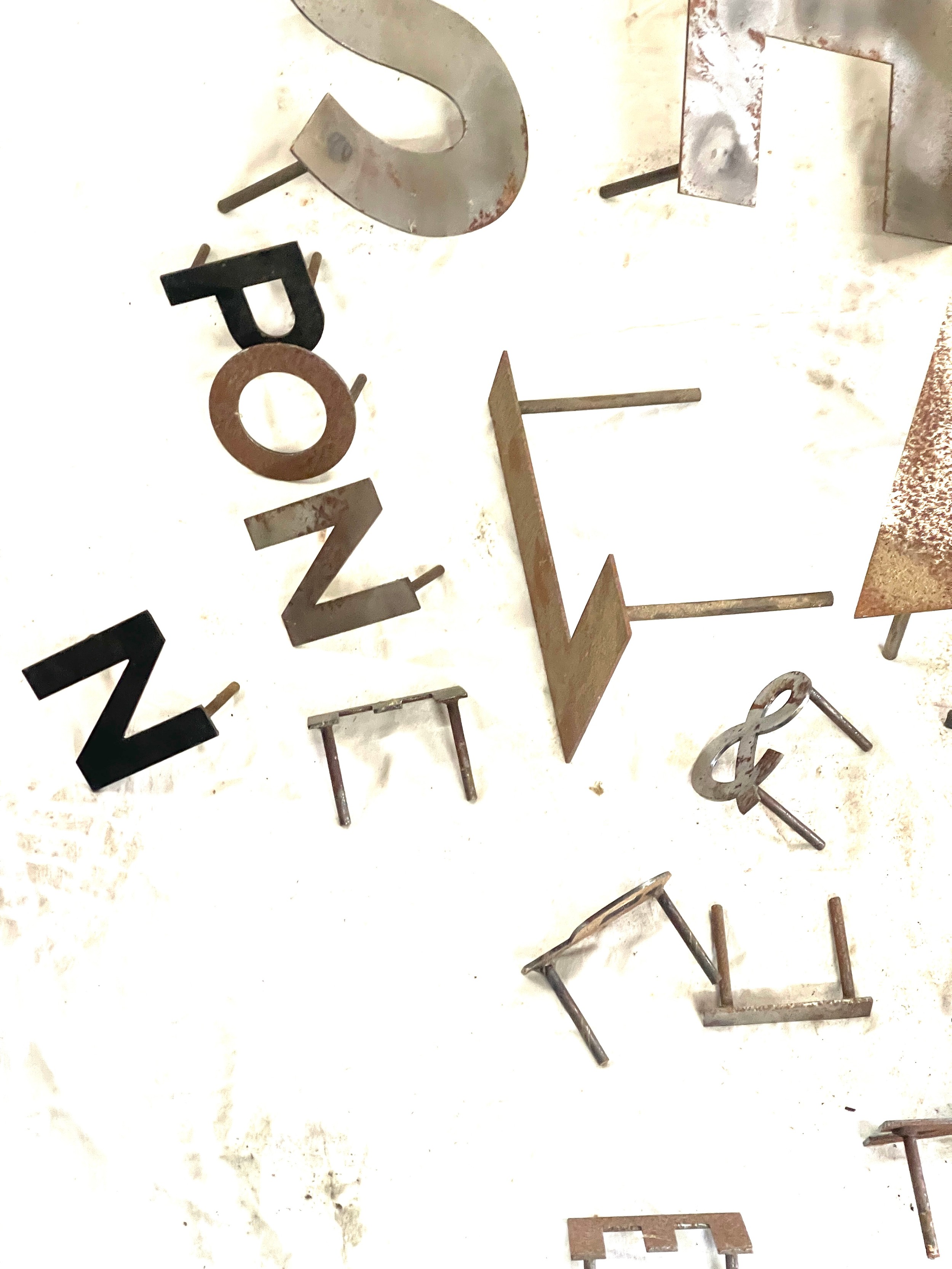 Selection of assorted metal display letters