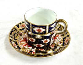 Royal Crown Derby Imari pattern coffee cup and saucer