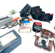 Selection of vintage electrical items to include cameras, Roberts radio etc