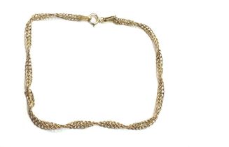 Ladies 9ct gold bracelet, weight approximatly 0.7grams