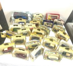 Selection of vintage and later toy cars to include Lledo advertising vehicles, Days gone