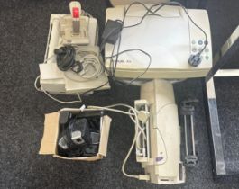 Selection of vintage and later electrical items to include vintage printers, phones etc